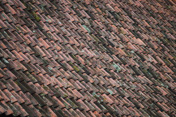 Old, orange roof abstract backgorund texture with patterns and lines.