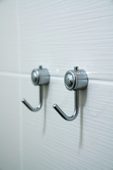 towel hooks, clothes rack, on a white background