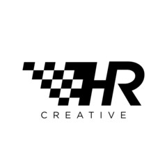 hr race logo design vector icon 