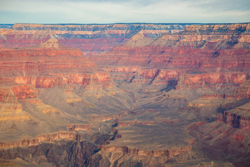 Grand Canyon south rim on a sunny day of winter