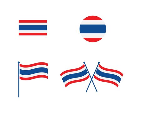thailand flag icon vector illustration