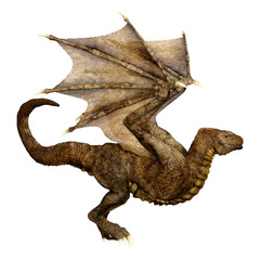 Fototapeta premium 3D Rendering Fairy Tale Dragon on White