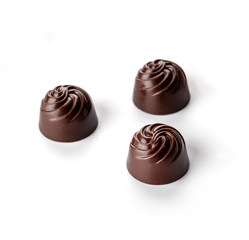 Belgian Chocolate pralines on dark background
