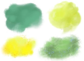 Fototapeta na wymiar Abstract watercolor aquarelle spots in green colors