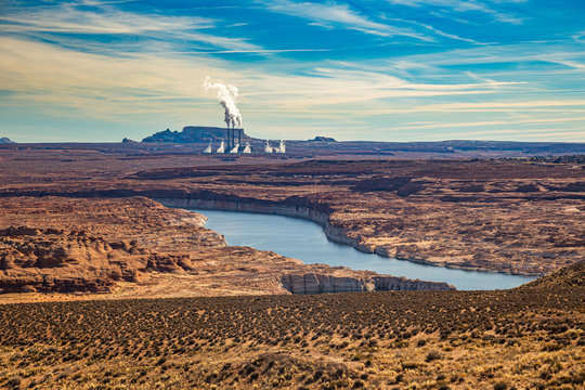Navajo Generating Station, a coal-fired power plant located on the Navajo Nation, near Page, Arizona United States