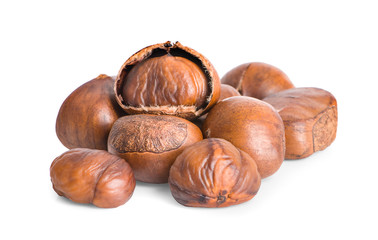 Chestnuts an isolated on white background
