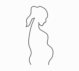 Vector icon - silhouette of a pregnant woman. Happy Mother's Day