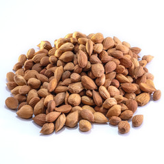 Migdal on a white isolated background. Food nuts for your website design. Theme of cooking and cooking