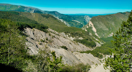 Fototapeta na wymiar Panorama depuis le col de Corobin, France