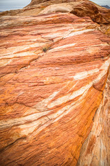 Red and white rocks & desert of Valley of Fire in Nevada, USA