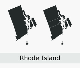 Rhode Island vector maps counties, townships, regions, municipalities, departments, borders
