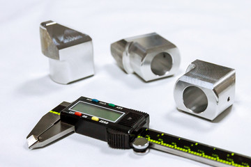 Calipers. Modern digital measuring device. Measurement accuracy.