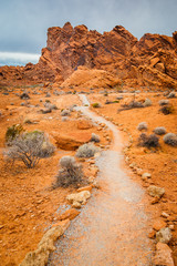 Trail path in Valley of Fire State Park, USA