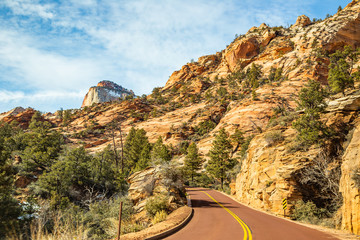 Zion National Park, an American national park located in southwestern Utah near the town of Springdale