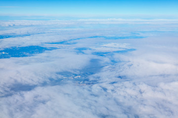 plain of clouds seen from above