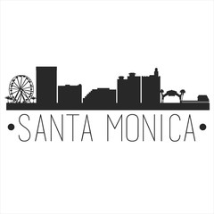 Santa Monica California. City Skyline. Silhouette City. Design Vector. Famous Monuments. - obrazy, fototapety, plakaty