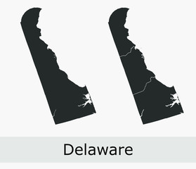 Delaware vector maps counties, townships, regions, municipalities, departments, borders