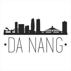 Fototapeta premium Da Nang Vietnam. City Skyline. Silhouette City. Design Vector. Famous Monuments.