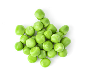 Green peas isolated on white background