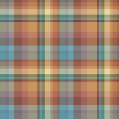 Seamless pattern in stylish bright orange and blue colors for plaid, fabric, textile, clothes, tablecloth and other things. Vector image.