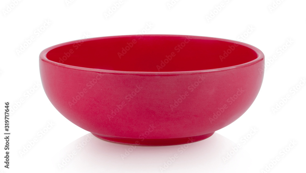 Wall mural red bowl isolated on white background