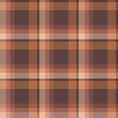 Seamless pattern in stylish orange and coffee brown colors for plaid, fabric, textile, clothes, tablecloth and other things. Vector image.