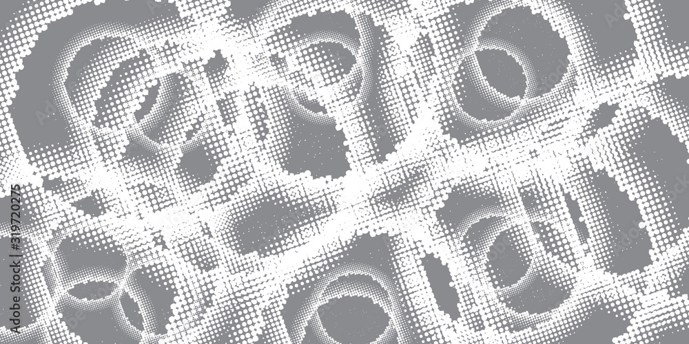 Poster abstract vector circle frame halftone dots background