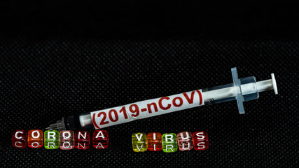 Colorful text "Corona virus" and  