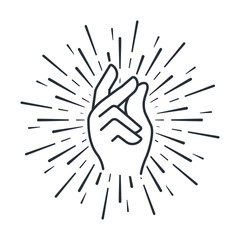 Fulfill desires with the click of your fingers. Vector icon on a white background.