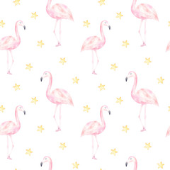 Watercolor Flamingo Pattern