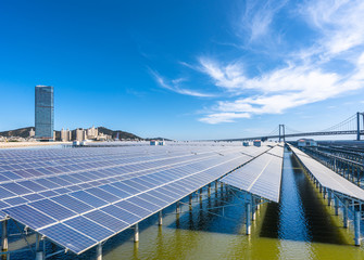 solar with city skyline
