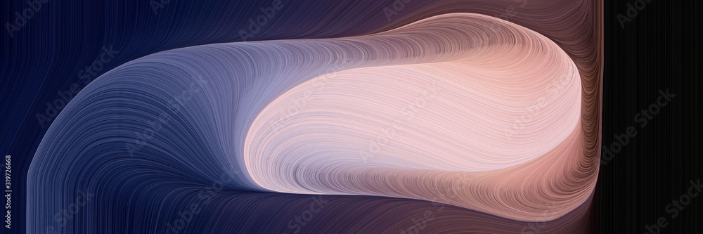 Aufkleber flowing header with silver, very dark blue and dim gray colors. dynamic curved lines with fluid flowing waves and curves