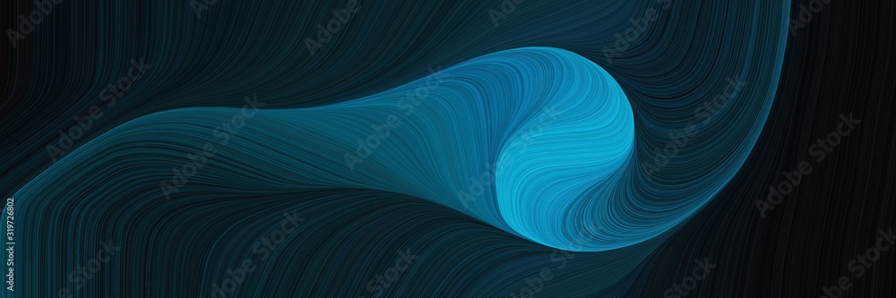 Poster artistic designed horizontal header with very dark blue, light sea green and teal green colors. dyna