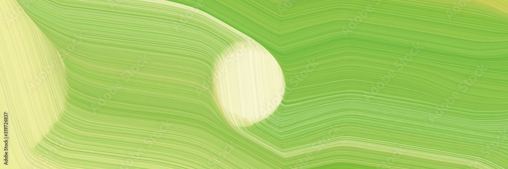 Poster moving banner with yellow green, pale golden rod and khaki colors. dynamic curved lines with fluid f