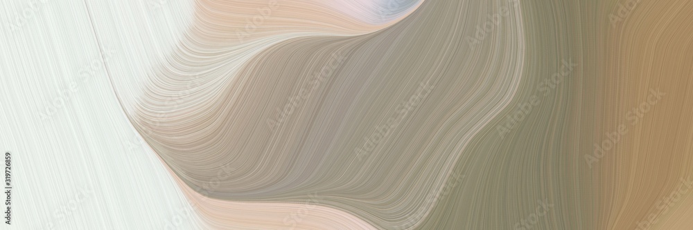 Poster decorative horizontal banner with gray gray, beige and pastel gray colors. dynamic curved lines with