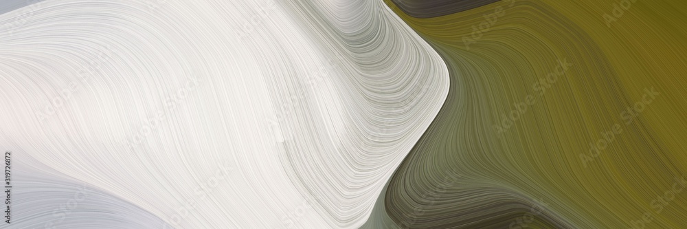 Poster moving banner with light gray, dark olive green and gray gray colors. dynamic curved lines with fluid flowing waves and curves