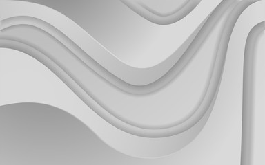 Dynamic white grey gradient with 3d style. Abstract modern background with a wavy texture. Vector illustration