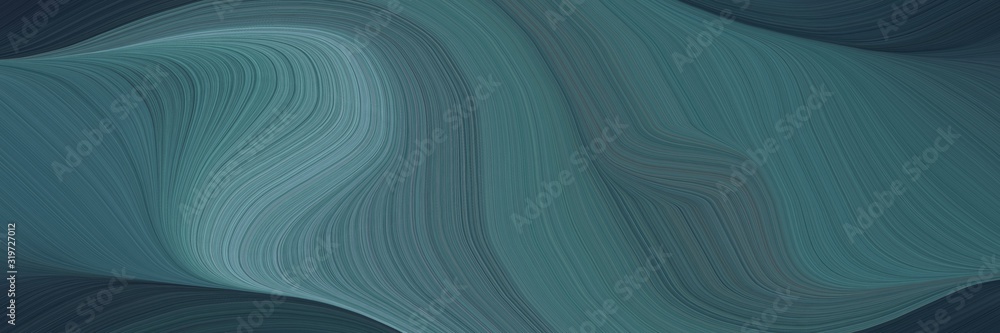 Aufkleber flowing header with teal blue, very dark blue and cadet blue colors. dynamic curved lines with fluid