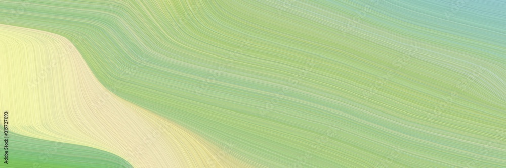 Poster surreal banner with dark sea green, pale golden rod and ash gray colors. dynamic curved lines with f