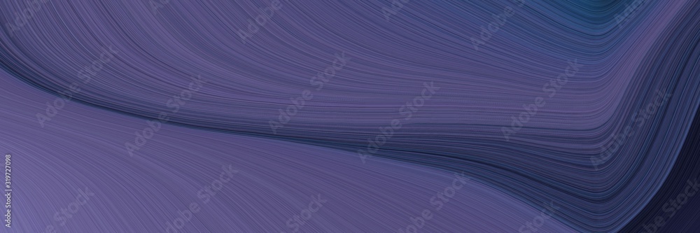Poster decorative banner design with dark slate blue, very dark blue and slate gray colors. dynamic curved 