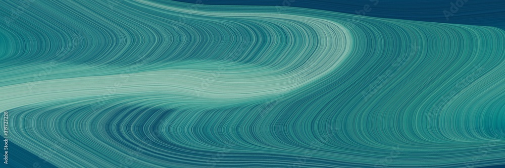 Poster modern banner design with teal blue, dark sea green and teal green colors. dynamic curved lines with