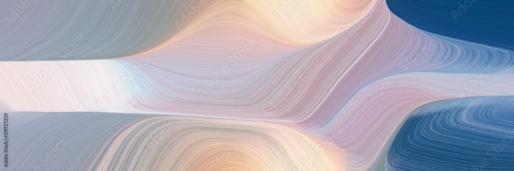 Leinwandbilder dynamic banner with silver, ash gray and teal blue colors. dynamic curved lines with fluid flowing w