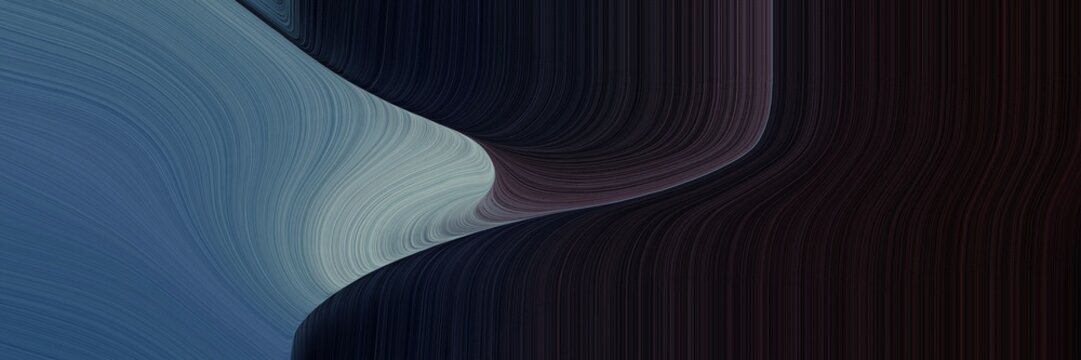colorful designed horizontal header with very dark pink, slate gray and teal blue colors. dynamic curved lines with fluid flowing waves and curves © Eigens