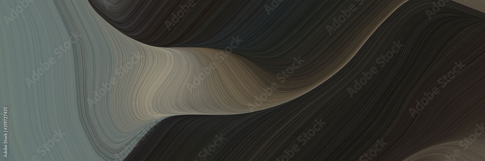 Fototapete artistic banner design with very dark green, gray gray and dim gray colors. dynamic curved lines wit
