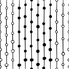 Abstract lines seamless pattern. Fashion 80-90s. Black and white textures - Vector