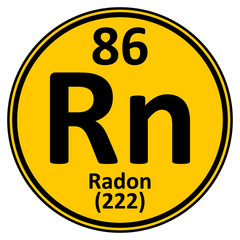 Periodic table element radon icon.