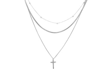 Jewel necklace with a cross. Stainless steel.