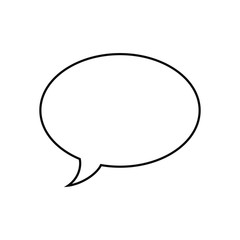 Speech bubble graphic icon. Blank balloon for thoughts sign isolated on white background. Empty dialog cloud. Cloud for text. Vector illustration