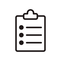 Clipboard, checklist, task icon in trendy outline style design. Vector graphic illustration. Clipboard icon for website design, logo, and ui. Editable vector stroke.Pixel perfect. EPS 10.