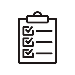 Clipboard, checklist, task icon in trendy outline style design. Vector graphic illustration. Clipboard icon for website design, logo, and ui. Editable vector stroke.Pixel perfect. EPS 10.